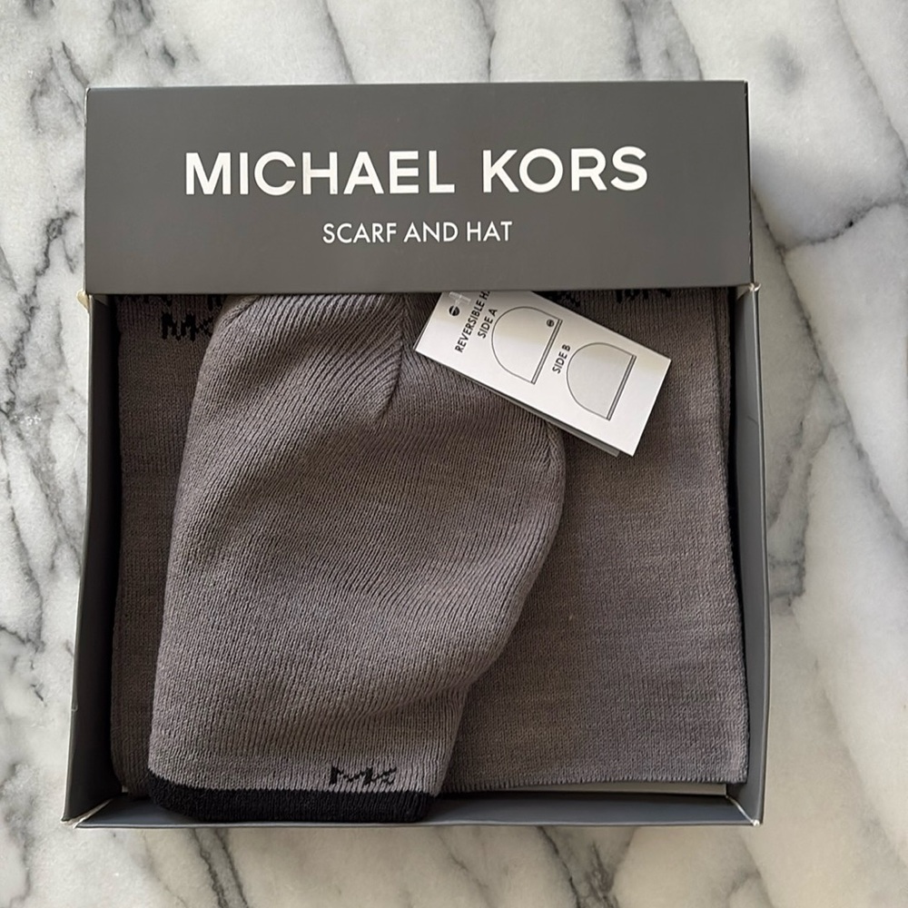 Michael Kors Knit Scarf and Hat Set